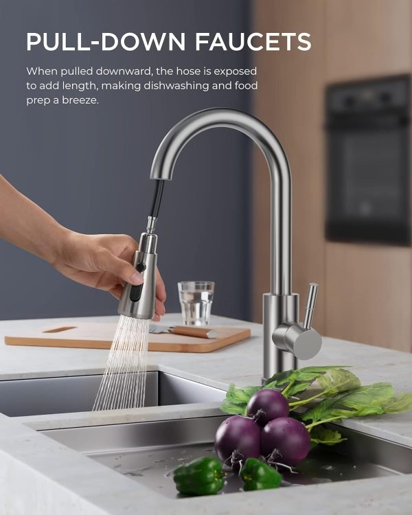 Brushed Nickel Kitchen Faucet-GKF007